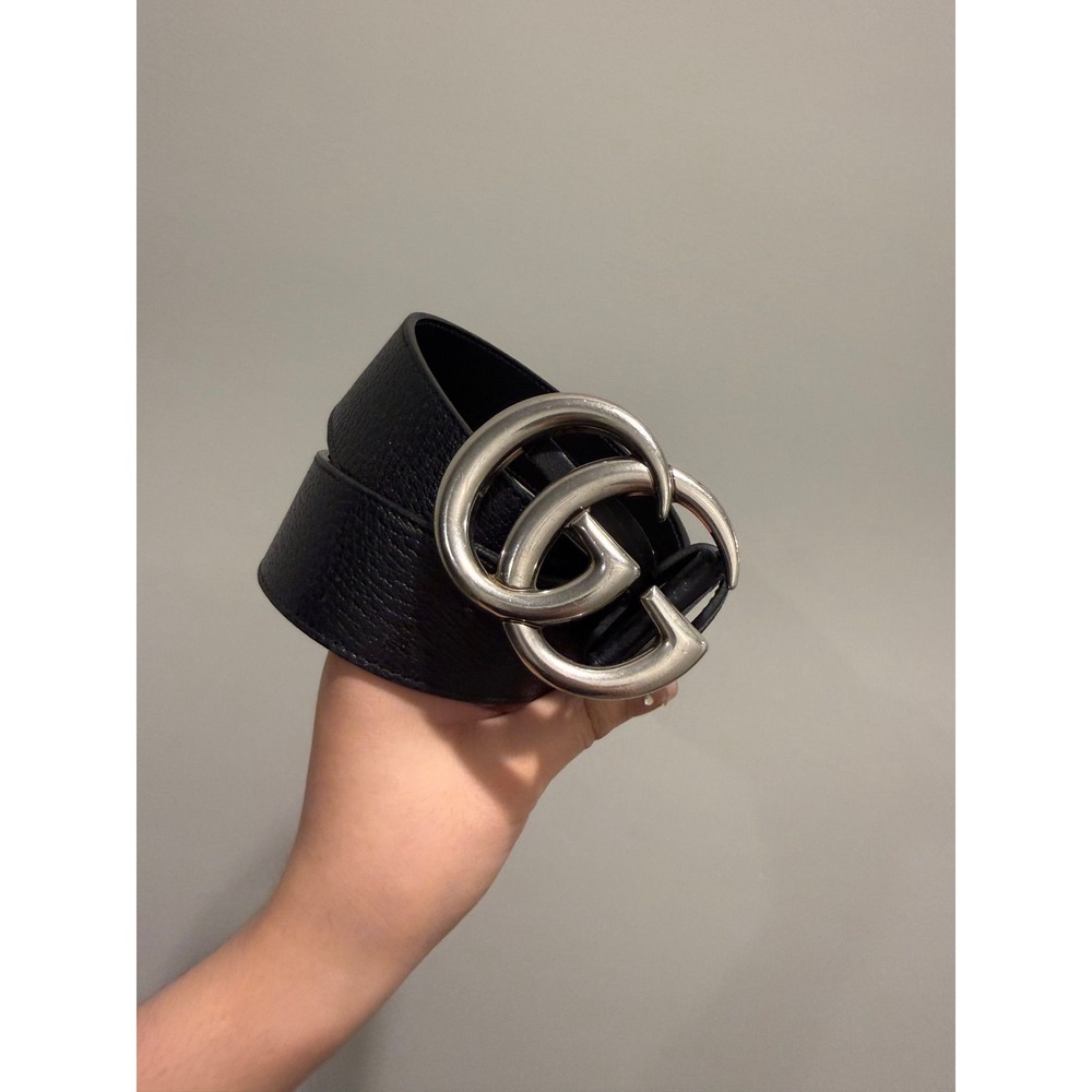 Gucci Black Belt w/ silver hardware Size 85